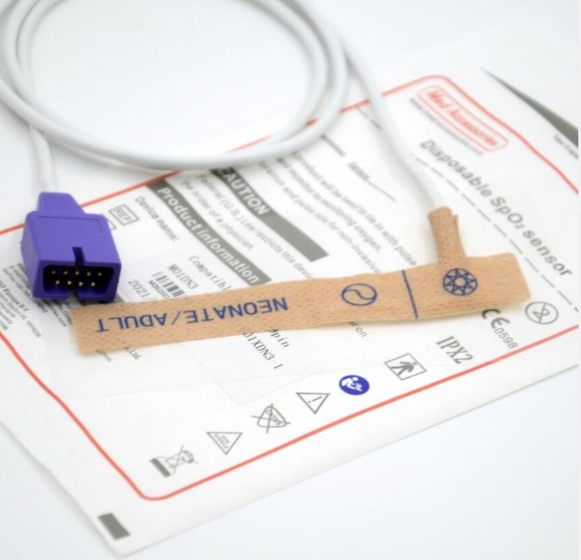 पोर्टेबल नेल्कोर पेडियाट्रिक स्पो2 सेंसर गैर विषैले डिस्पोजेबल ऑक्सीमीटर सेंसर