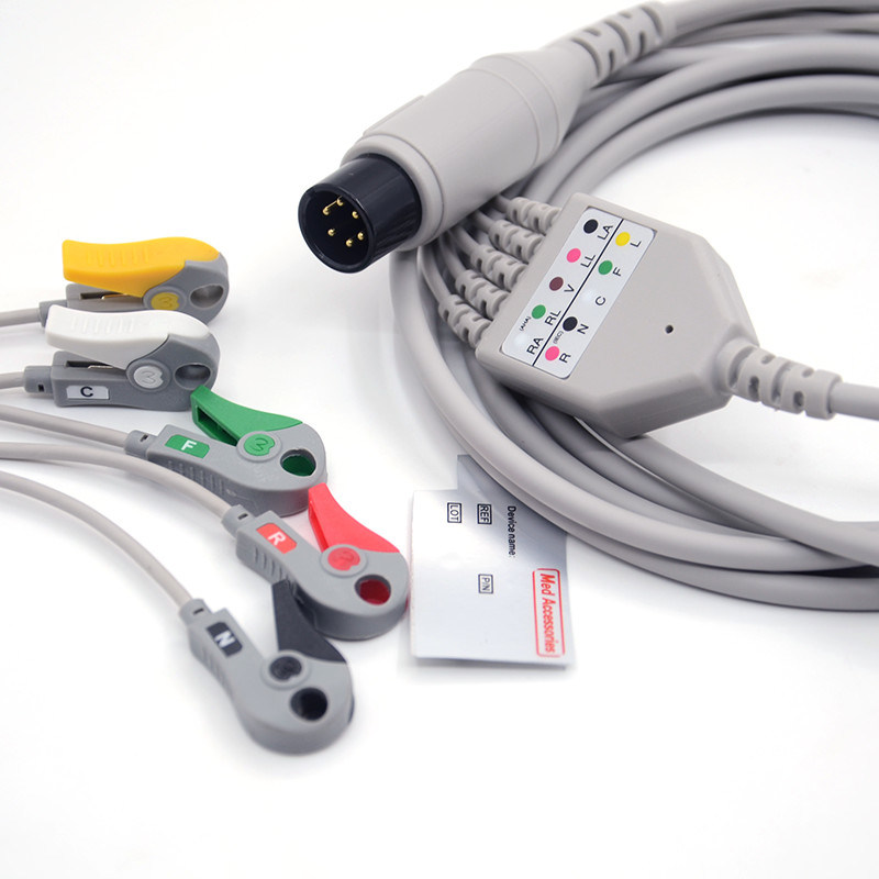 Mindray पोर्टेबल Spo2 प्रोब सेंसर गोल कनेक्टर पल्स ऑक्सीमीटर केबल