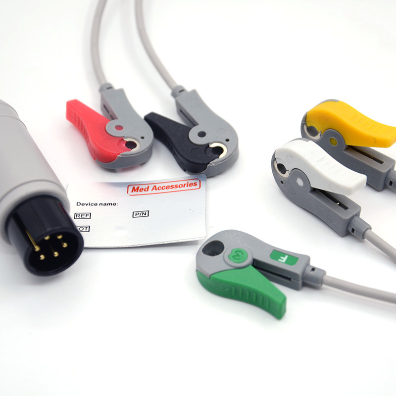 Mindray पोर्टेबल Spo2 प्रोब सेंसर गोल कनेक्टर पल्स ऑक्सीमीटर केबल