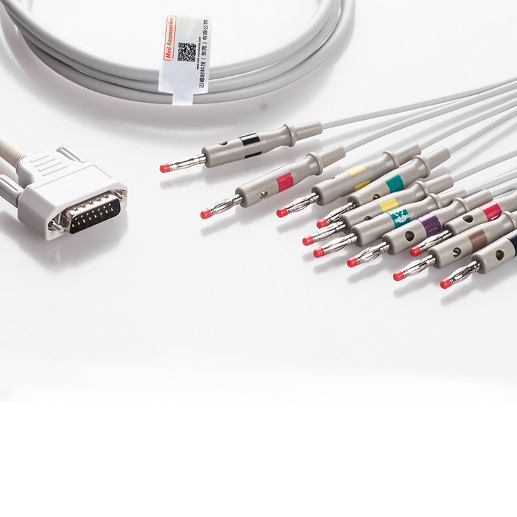 बर्डीक एट्रिया प्लस ग्रहण प्रत्यक्ष कनेक्ट ईकेजी केबल 10 लीड्स एएचए केला 3.0m लंबाई