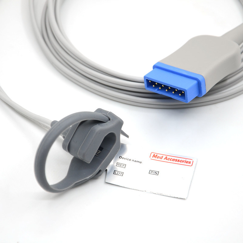 पुनः प्रयोज्य वयस्क नरम टिप स्पॉ2 सेंसर प्रोब स्ट्रैप स्पॉ2 सेंसर संगत जीई मार्क्वेट 11पिन जीई स्पॉ2 सेंसर