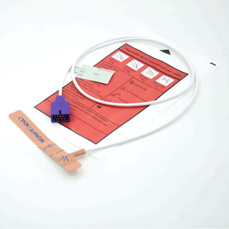 चिकित्सा सहायक उपकरण आपूर्तिकर्ता स्ट्रेच फैब्रिक संगत नेलकोर 9 पिन डिस्पोजेबल SpO2 सेंसर नवजात शिशु/वयस्क के लिए