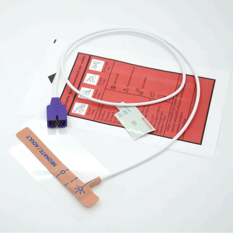 चिकित्सा सहायक उपकरण आपूर्तिकर्ता स्ट्रेच फैब्रिक संगत नेलकोर 9 पिन डिस्पोजेबल SpO2 सेंसर नवजात शिशु/वयस्क के लिए